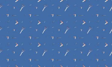 Farklı aksesuarlara sahip renkli arkaplan