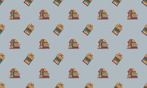 Цветной фон с различными аксессуарами