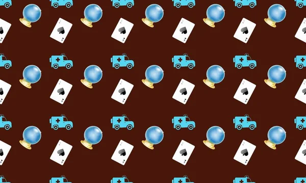 Farklı aksesuarlara sahip renkli arkaplan