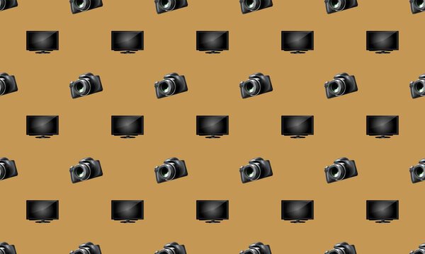 Цветной фон с различными аксессуарами