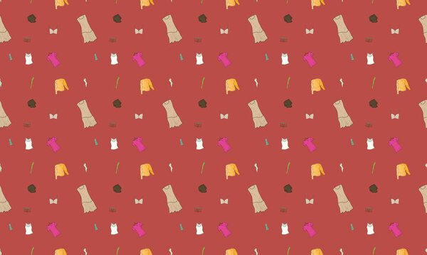 Colored background with different accessories