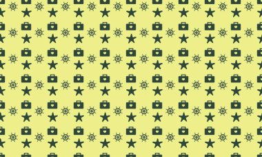 Farklı aksesuarlara sahip renkli arkaplan