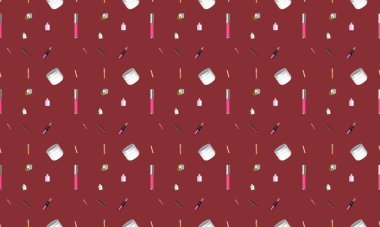 Farklı aksesuarlara sahip renkli arkaplan