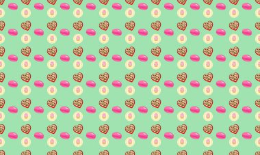 Farklı aksesuarlara sahip renkli arkaplan