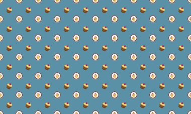 Farklı aksesuarlara sahip renkli arkaplan