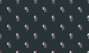 Farklı aksesuarlara sahip renkli arkaplan