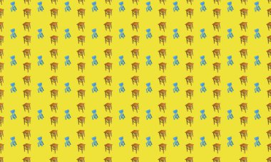 Farklı aksesuarlara sahip renkli arkaplan