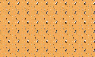 Farklı aksesuarlara sahip renkli arkaplan