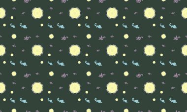 Farklı aksesuarlara sahip renkli arkaplan