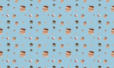 Farklı aksesuarlara sahip renkli arkaplan