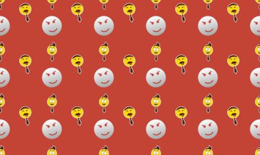 Farklı aksesuarlara sahip renkli arkaplan