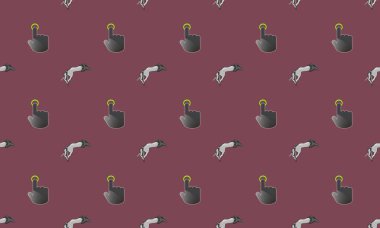 Farklı aksesuarlara sahip renkli arkaplan