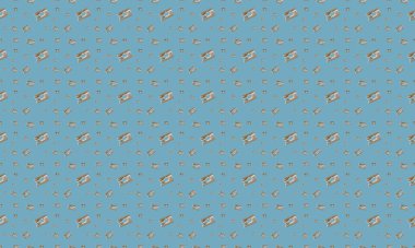 Farklı aksesuarlara sahip renkli arkaplan