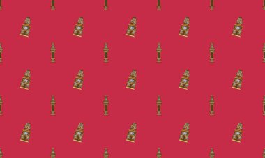 Farklı aksesuarlara sahip renkli arkaplan