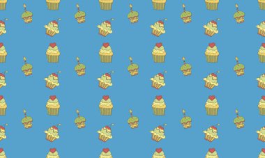 Farklı aksesuarlara sahip renkli arkaplan