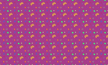 Farklı aksesuarlara sahip renkli arkaplan