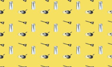 Farklı aksesuarlara sahip renkli arkaplan