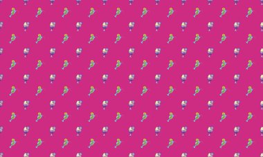 Farklı aksesuarlara sahip renkli arkaplan