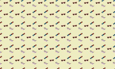 Farklı aksesuarlara sahip renkli arkaplan