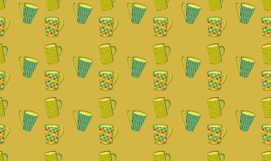 Farklı aksesuarlara sahip renkli arkaplan