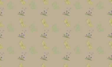 Farklı aksesuarlara sahip renkli arkaplan