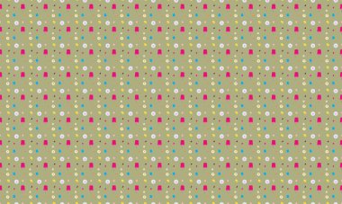 Farklı aksesuarlara sahip renkli arkaplan