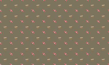 Farklı aksesuarlara sahip renkli arkaplan