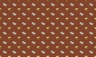 Farklı aksesuarlara sahip renkli arkaplan