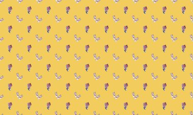 Farklı aksesuarlara sahip renkli arkaplan