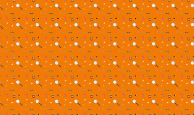 Farklı aksesuarlara sahip renkli arkaplan