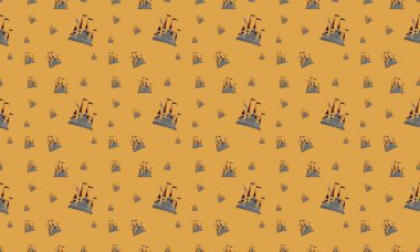 Farklı aksesuarlara sahip renkli arkaplan