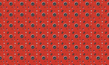 Farklı aksesuarlara sahip renkli arkaplan