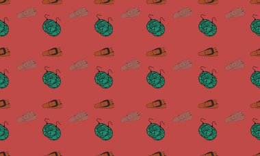 Farklı aksesuarlara sahip renkli arkaplan