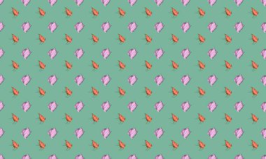 Farklı aksesuarlara sahip renkli arkaplan