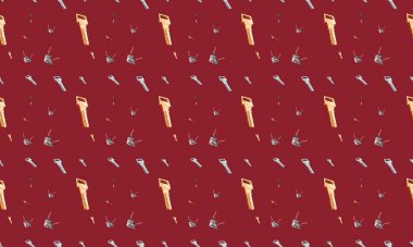 Farklı aksesuarlara sahip renkli arkaplan