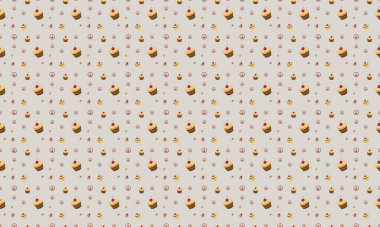 Farklı aksesuarlara sahip renkli arkaplan