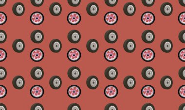 Farklı aksesuarlara sahip renkli arkaplan