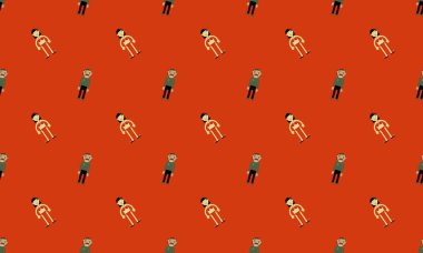 Farklı aksesuarlara sahip renkli arkaplan