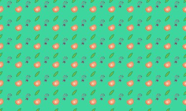 Farklı aksesuarlara sahip renkli arkaplan