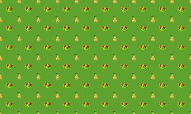 Farklı aksesuarlara sahip renkli arkaplan