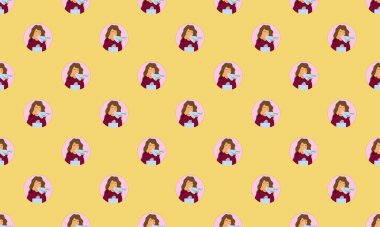 Farklı aksesuarlara sahip renkli arkaplan