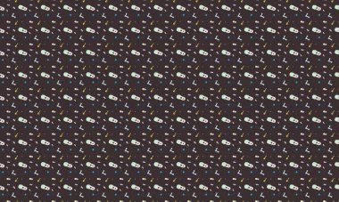 Farklı aksesuarlara sahip renkli arkaplan