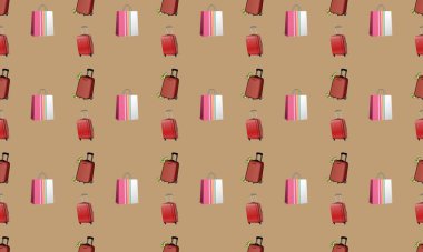 Farklı aksesuarlara sahip renkli arkaplan