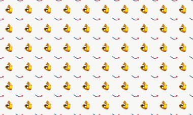 Farklı aksesuarlara sahip renkli arkaplan