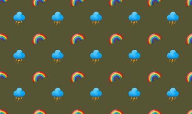 Farklı aksesuarlara sahip renkli arkaplan