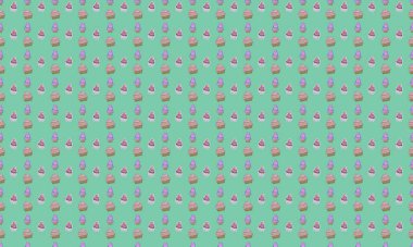 Farklı aksesuarlara sahip renkli arkaplan