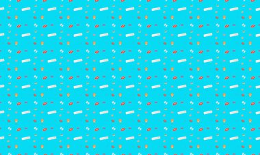 Farklı aksesuarlara sahip renkli arkaplan