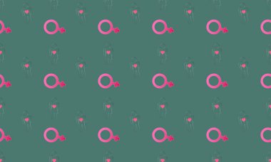 Farklı aksesuarlara sahip renkli arkaplan