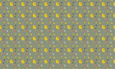 Farklı aksesuarlara sahip renkli arkaplan