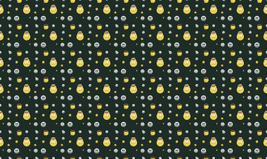 Farklı aksesuarlara sahip renkli arkaplan